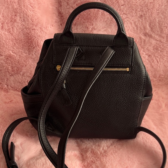 Tory Burch Black Leather Backpack with Gold Accents - Picture 12 of 12